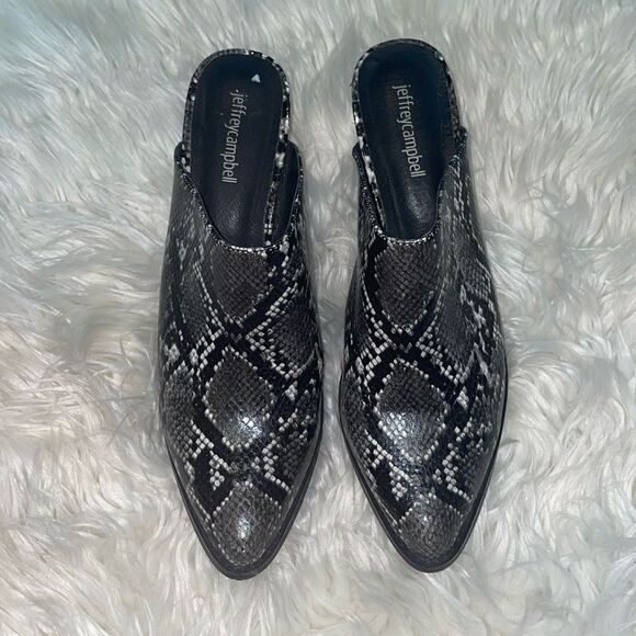 Jeffrey Campbell Snakeskin Favela-2 Mules - Picture 1 of 8